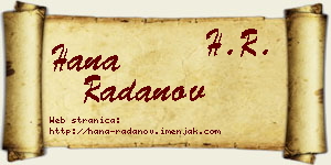 Hana Radanov vizit kartica